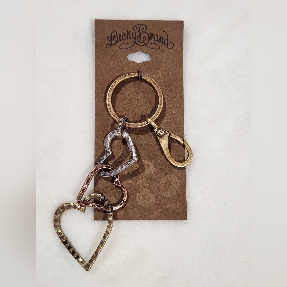 Lucky Brand Ornate Key Ring, 3 Hearts, NWT